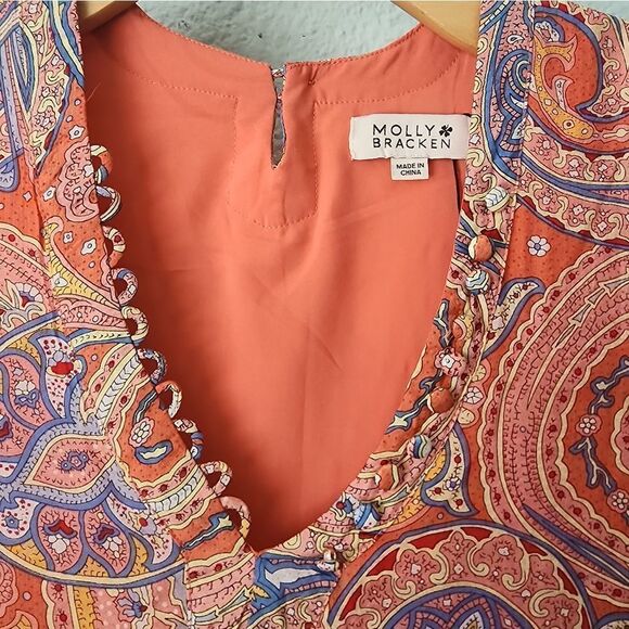 Molly Bracken Paisley bohemian coastal midi dress size small new - Picture 7 of 11